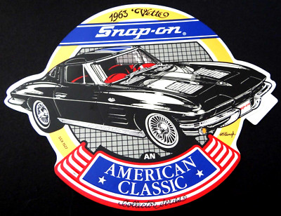 Werbe-Aufkleber Snap on Tools USA Chevrolet Corvette Sting Ray 1963 Oldtimer