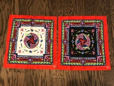 Pair of Wamcraft Southwest Western BANDANA Native American USA 21.5"