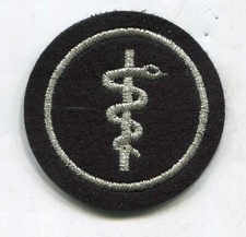Feuerwehr Funktionsabzeichen Äskulap silber auf Dunkelblau 55mm 1 Stück (Fa450)