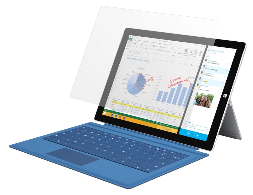 3x dipos Pellicola per Microsoft Surface Pro 3 Prottetiva Antiriflesso Proteggi - Immagine 2 di 4