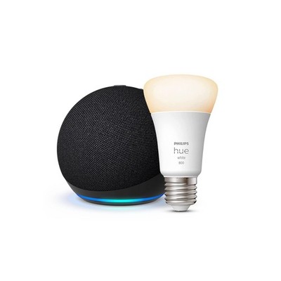 Echo Dot (5 Generation) Anthrazit Philips Hue White Smart Bulb (E27) Funktionert