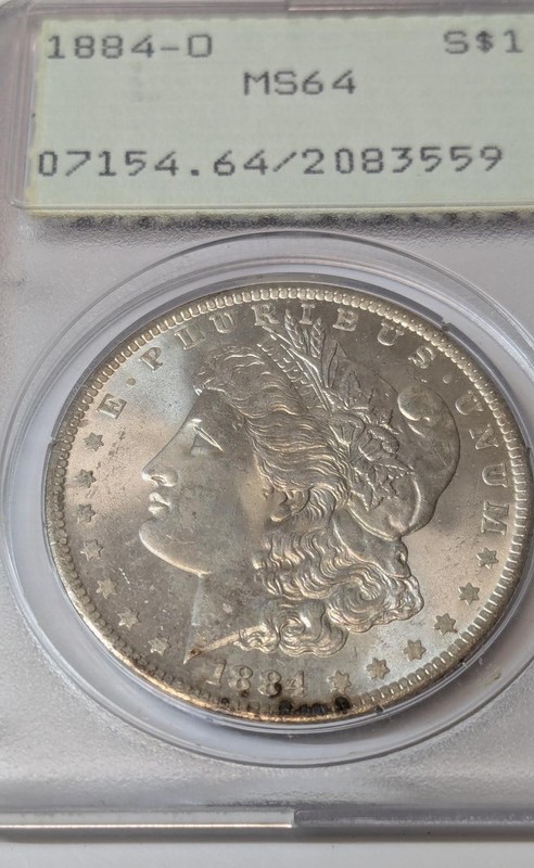 1884-O PCGS MS64 OGH Rattler MS64 New Orleans Morgan Silver Dollar 1st Gen