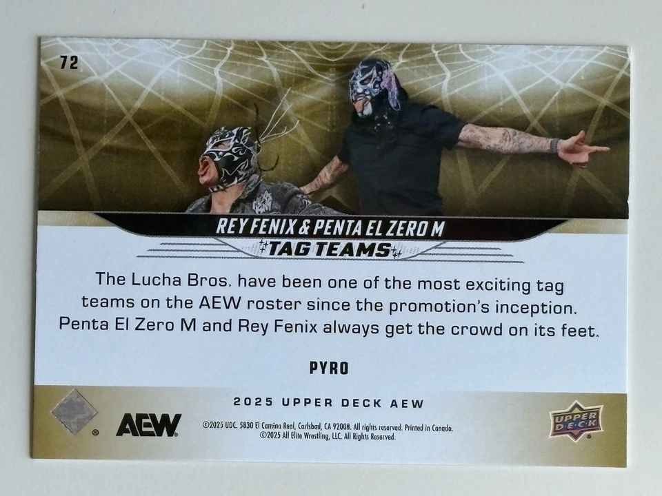 2025 Upper Deck AEW Lucha Bros. Pyro Tag Teams Penta El Zero M & Rey Fenix WWE - Image 2 of 3