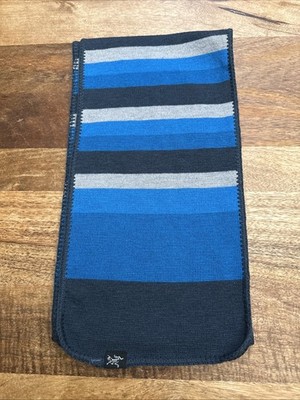 Arc teryx Wool Scarf Stripes Navy, Blue, Grey  Polartec Unisex 64 