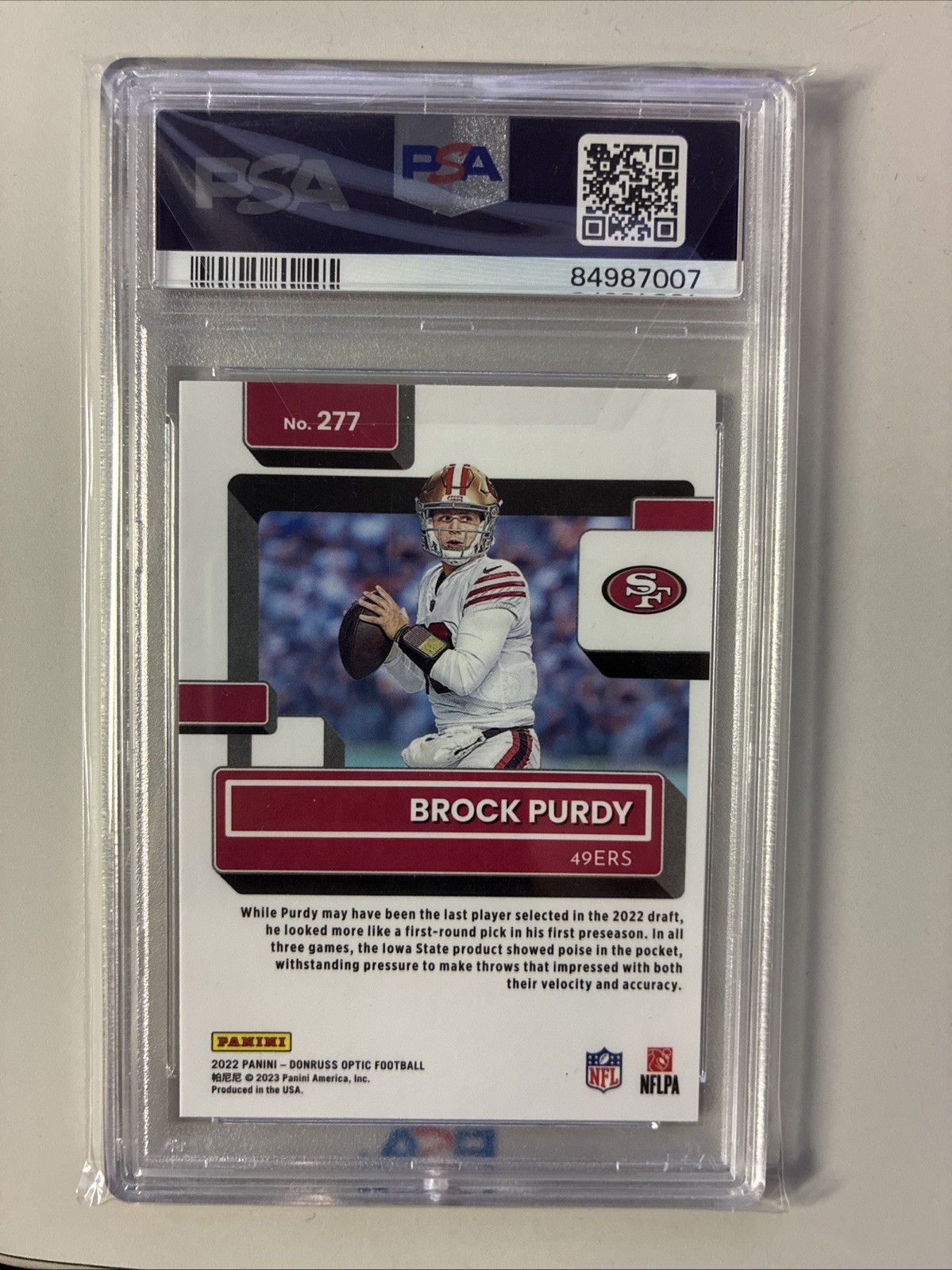 2022 Panini Donruss Optic - Rated Rookie Brock Purdy #277 (RC) view 2
