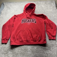 Vintage University Of Nebraska Huskers Sweatshirt Large Red 1990s USA Made