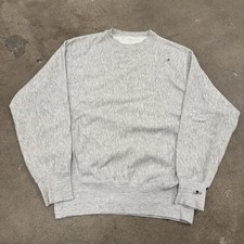VINTAGE 60s HEATHER GREY BLANK CREWNECK SWEATSHIRT MENS XL