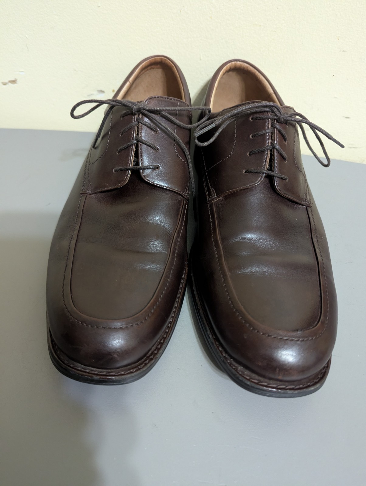 SAOLA Johnston & Murphy Scarpe eleganti derby in pelle di vitello da uomo taglia 12M marrone