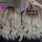 16"  Hand Tied Weft 100% Virgin Human Hair Extension Wavy Hair Sew in Bundle