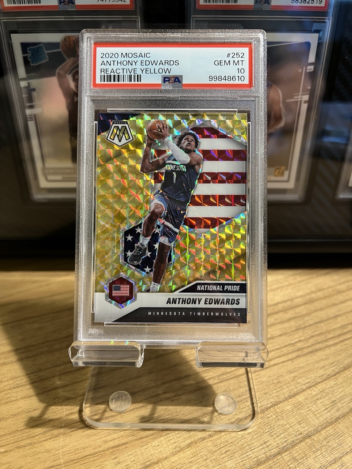2020-21 Mosaic National Pride Anthony Edwards #252 Reactive Yellow Prizm PSA 10
