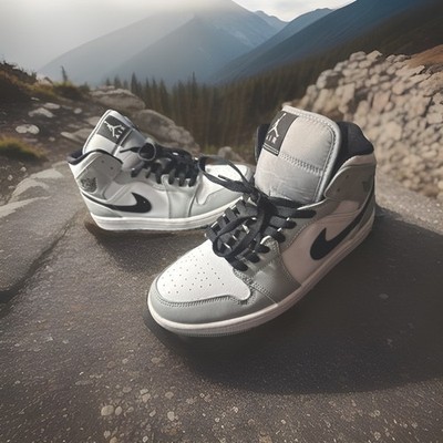 Nike Air Jordan 1 Mid Men's Light Smoke Grey 9.5 *BARELY WORN No Box NO CREASES*