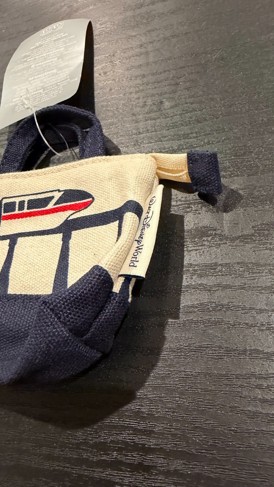Walt Disney World Monorail Canvas Mini Tote Bag Keychain / Coin Pouch - NEW