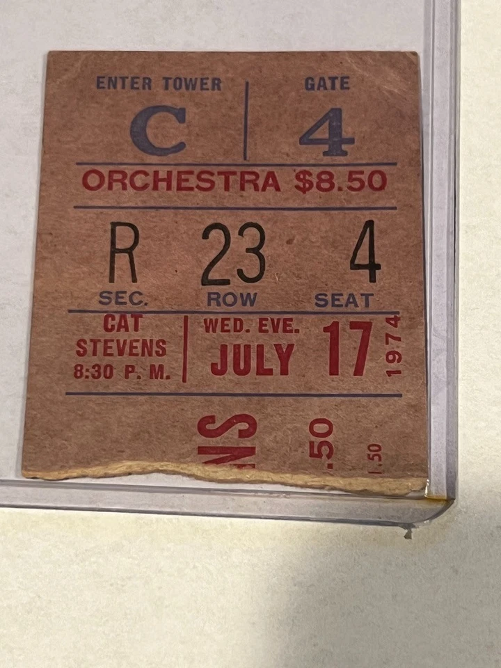 Cat Stevens July 17 1974 Madison Square Garden Ticket Stub - Image 2 of 3