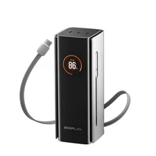 Rapid Pro Power Bank 20000mAh, 230W Max Output with 100W Built-in Cable, 4-Po...