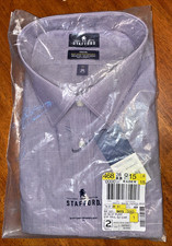 Men's Purple Stripped Stafford Dress Shirt 20 36-37 Point Collar LS - NWT's