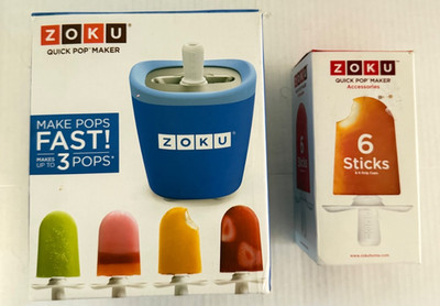 NEW ZOKU POPSICLE MAKER POP DRIP CATCHERS Quick Pops + 6 Bonus Sticks Frozen Tre
