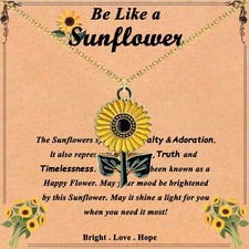 Sunflower Necklace for Women, Birthday Christmas Gifts for Sunflower Lovers, ...