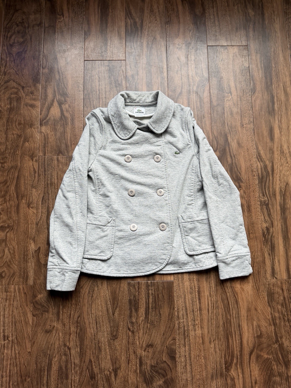 Vintage Lacoste Cotton Button Up Jacket Women’s Size 38 Made In France
