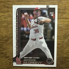 2025 Topps Update Michael McGreevy RC Rookie Debut #US60 Cardinals