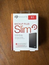 Seagate Backup Plus Slim 1TB Portable External Hard Drive Black New-Open Box