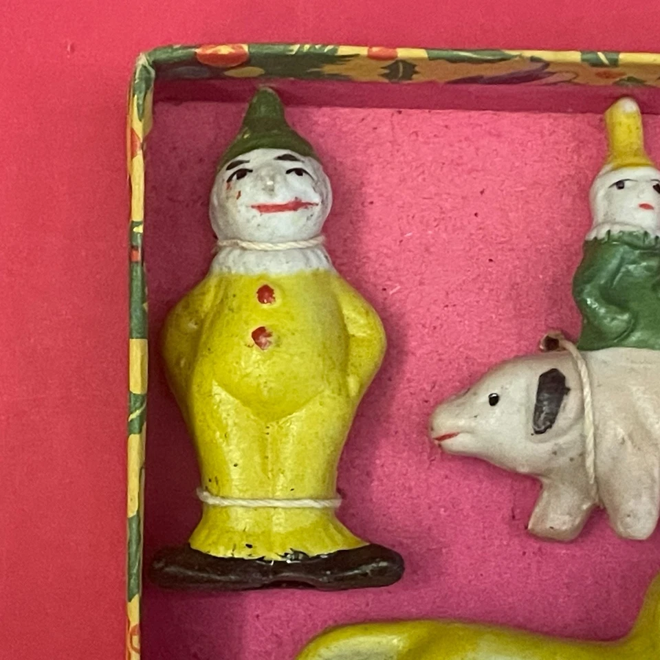 Jouets anciens - Ravissant coffret 12 sujets en biscuit sur le Cirque - JAPAN - Photo 3/4