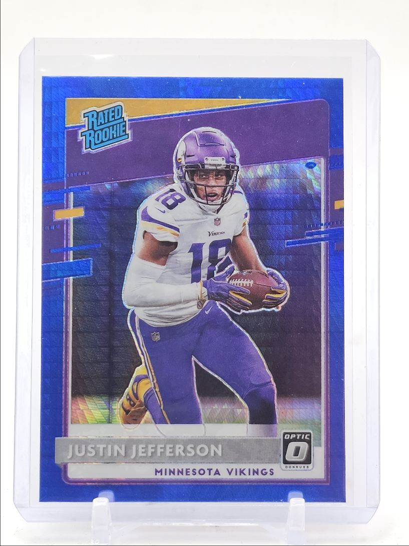 JUSTIN JEFFERSON 2020 DONRUSS OPTIC RATED ROOKIE BLUE HYPER RC Q0305