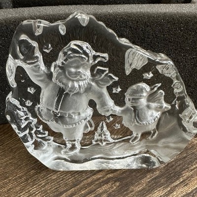 Crystal Clear Collectibles Santa & Penguin Glass