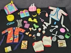 VTG Totsy Sandi Barbie Clone Doll Accessories Food Bags Skates Robes Shoes