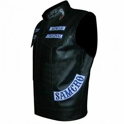 Sons of Anarchy Jax Teller Vest Motorcycle Club Sleeveless Leather Harley B