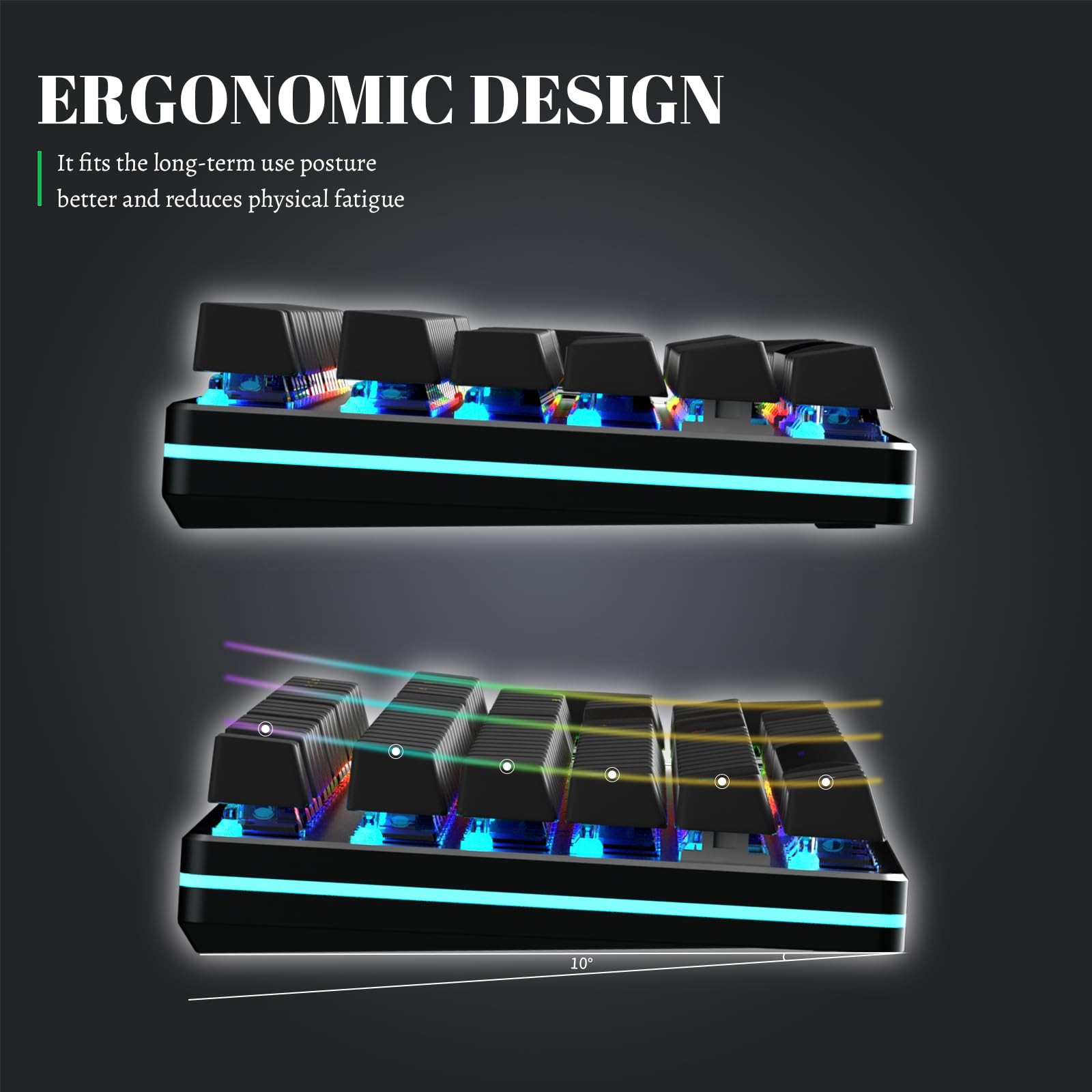 Black Emblem Mechanical Gaming Keyboard with Linear Red Switches, RGB Backlit...