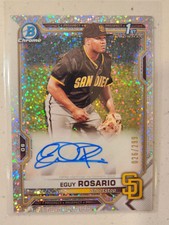 2021 Bowman Chrome Eguy Rosario 1st Prospect Auto Speckle Refractor /299 Padres