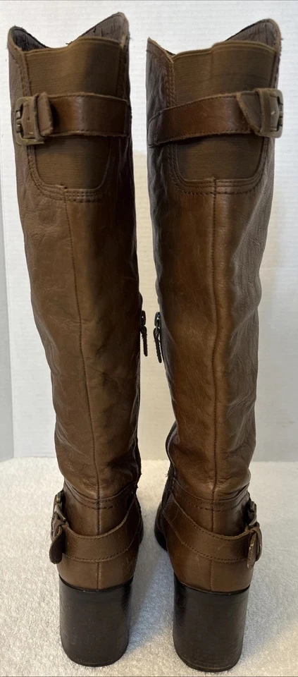 Franco Sarto Women’s Tempest Brown Leather Tall Boots Size 10M - Image 4 of 4