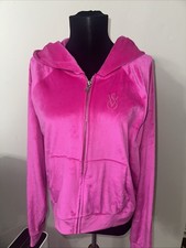 NWT VICTORIA'S SECRET ELECTRIC PINK VELOUR TRACK SUIT JACKET SIZE Large
