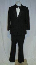 Mannie Walker Vintage Black Barathea No Button Open Jacket Tuxedo 42S NWOT