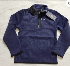 Vineyard Vines Boys Mountain Sweater Fleece Quarter-Zip Size Large 16 Navy