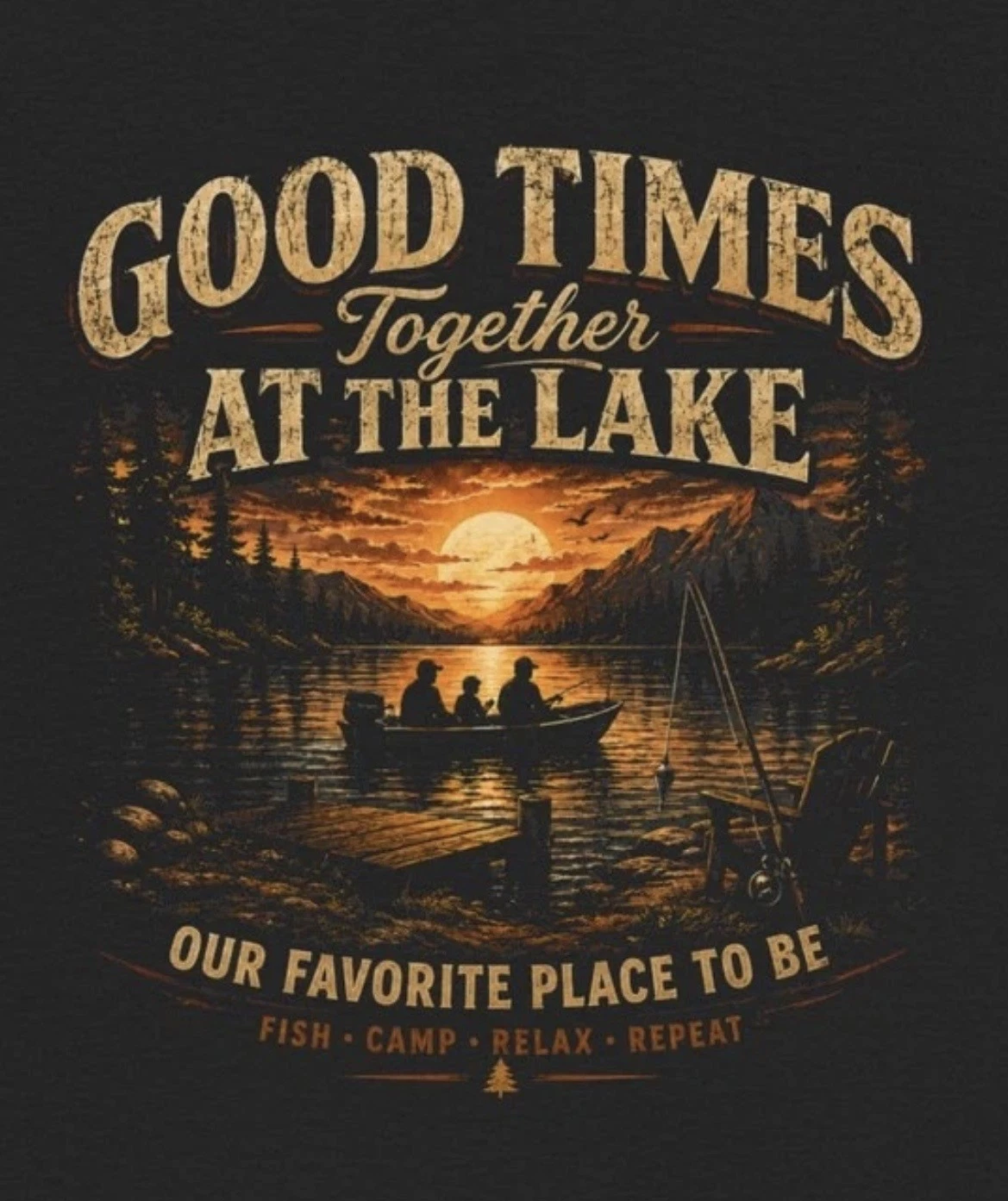 Father's Day Good Times at the Lake Tee | Sunset Fishing Graphic
Opens in a new window or tab