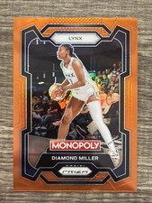 124/124 2024 Panini Prizm Monopoly WNBA Orange Prizm /124 Diamond Miller #9