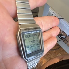 Casio Memory Protect 200 Touch Screen Digital Watch, Steel Bracelet, VDB-200