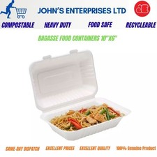 Bagasse Food Containers 10"x6" – Biodegradable Disposable Fish & Chips Takeaway