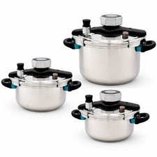 Schnellkochtopf INOX Stainless Steel Pressure Cooker 3 Größen alle Herdarten