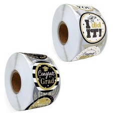500 Pcs Graduation Sticker Round Graduation Caps Sticker for Envelope Seals