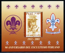 PERU MNH: Scott #1330 Scouting 90th Ann in Peru Baden Powell #1 CV$18+