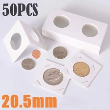 50pcs Assorted Coin Holders Cardboard Mylar Flips 20.5mm