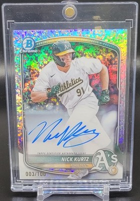 2025 Bowman Nick Kurtz Chrome Mini Diamond Auto /100 Athletics CPA-NK