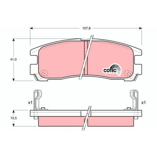 Plaquettes de frein TRW GDB1023 Cotec anti-bruit pour freinage haute précision