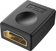 Compact HDMI Coupler Adapter - Gold-Plated, Supports Dual 4K/1080P Connection
