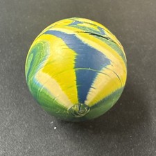 Vintage 2  Super Bounce Ball Bouncy Rubber High Hard Rubber Green Swirls