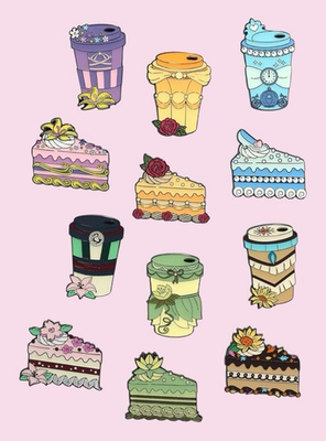 #ad #ad Loungefly Disney Princess Cake amp; Drink Blind Box Enamel Pin Full Set 12 $80.00
