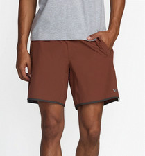  70 RVCA Men's Yogger Stretch Contrast 17 Shorts-Red Earth-Large-New With Tags