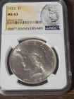 🔥1923 Peace Silver Dollar MS63🔥Peace Dollar Label